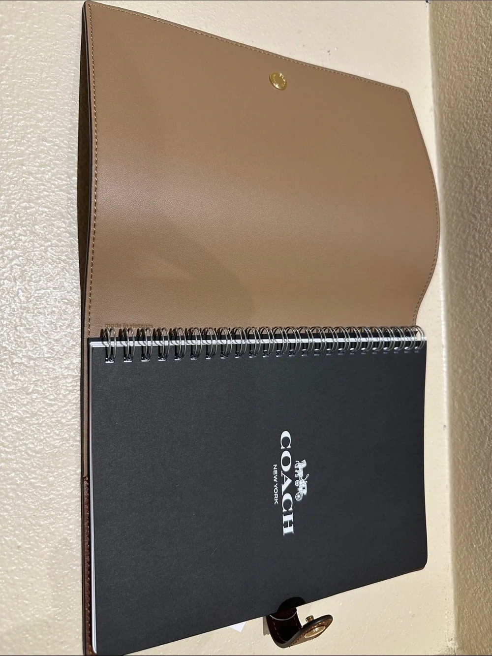 Coach Brown Tan Signature Canvas Notebook Cover